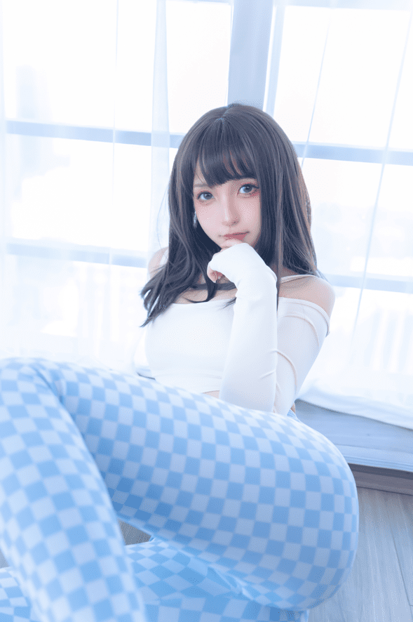 神楽坂真冬–NO.95 蓝白格
