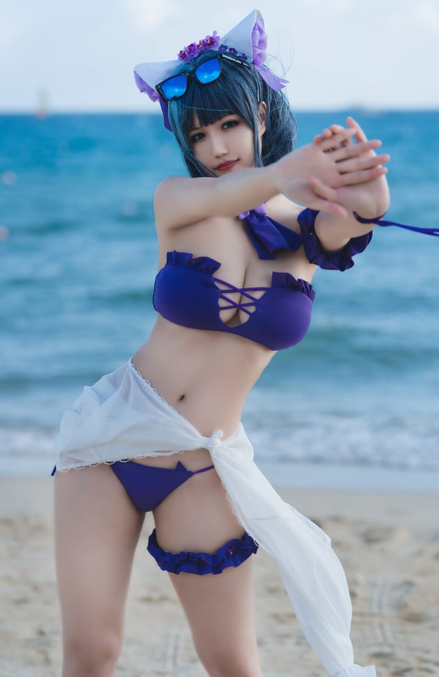 小仓千代w – NO.042 1月舰长 柴郡泳装