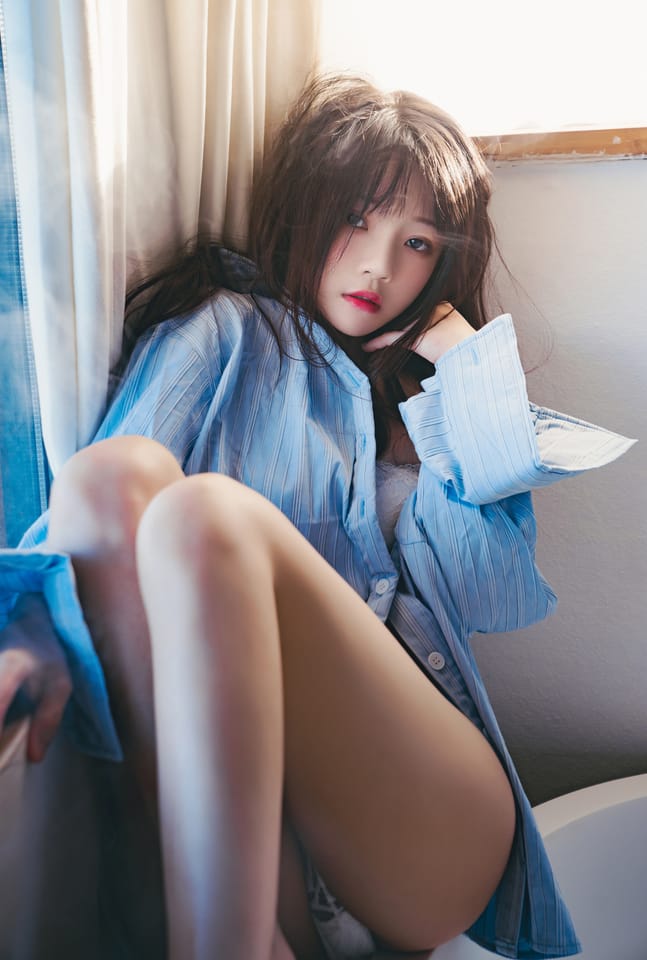 桜桃喵 – NO.156 蓝衬衫