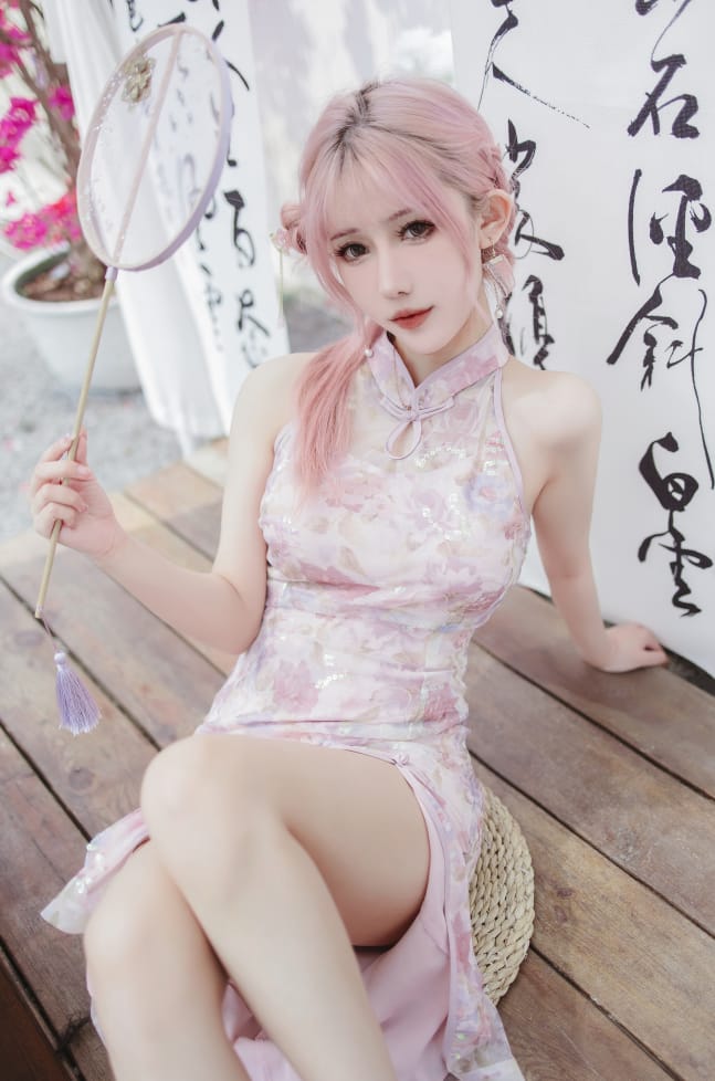 仙女月 NO.14 粉色旗袍