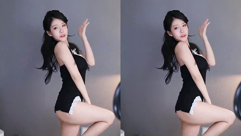 韩国BJ河贞黑色睡裙性感热舞预览图 2