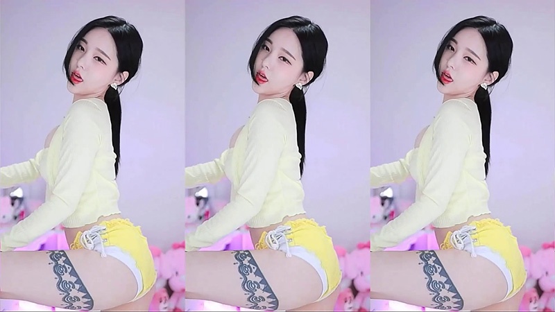 AfreecaTv韩国BJ丘珍低胸热裤摩托摇性感热舞预览图 2