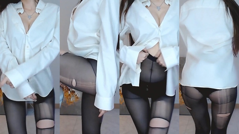 afreecaTV韩国BJ ahrum0912性感破洞黑丝热舞