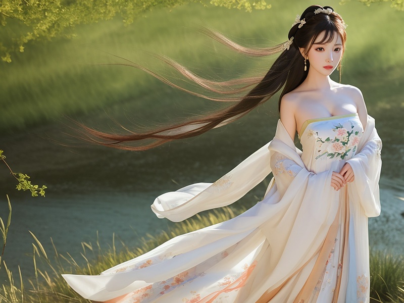 Stable Diffusion古风性感美女壁纸预览图 3