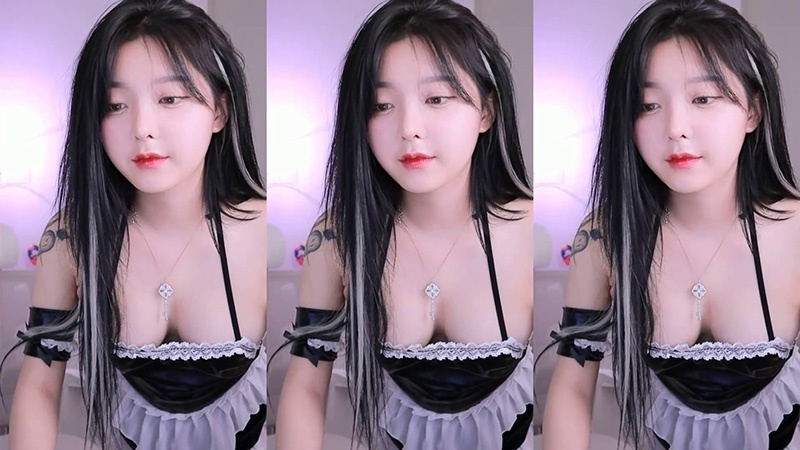 AfreecaTv韩国BJ何妍珠低胸女仆装性感热舞