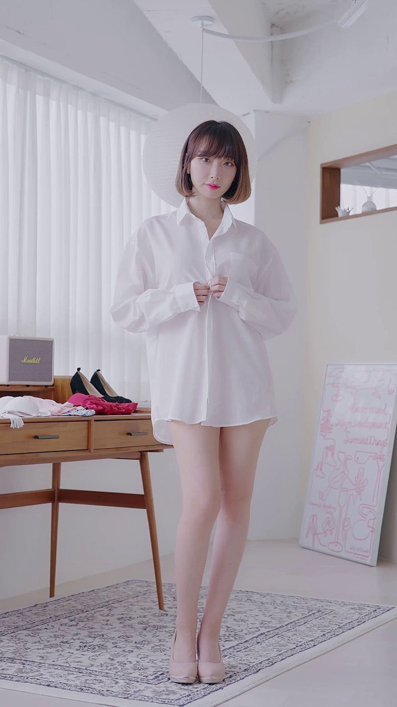 lookbook模特竖版拍摄那贤Dayeon白色比基尼预览图 2
