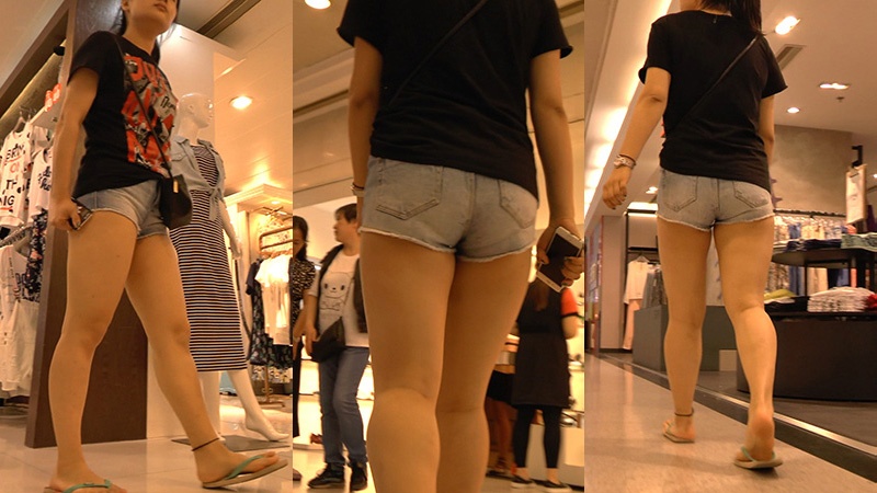 J3243丰满圆臀热裤美女