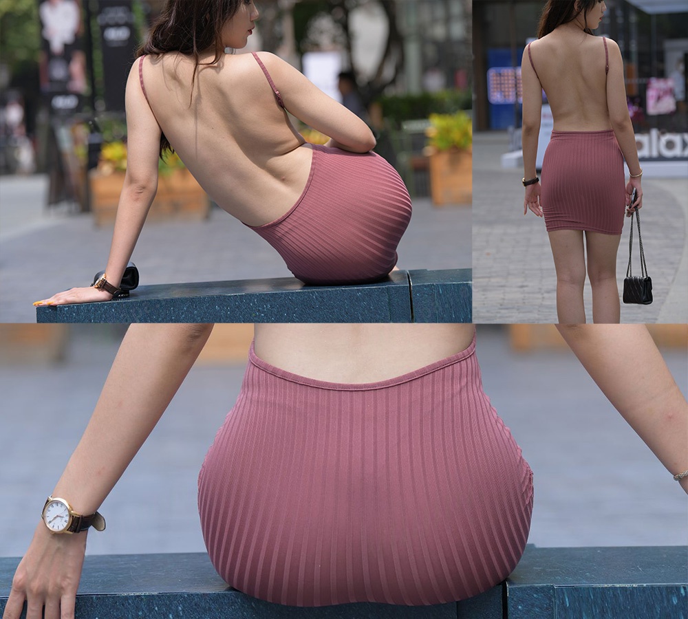 860.褐色包臀裙美女图片视频