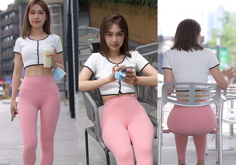 M881.粉色瑜伽裤美女图片视频