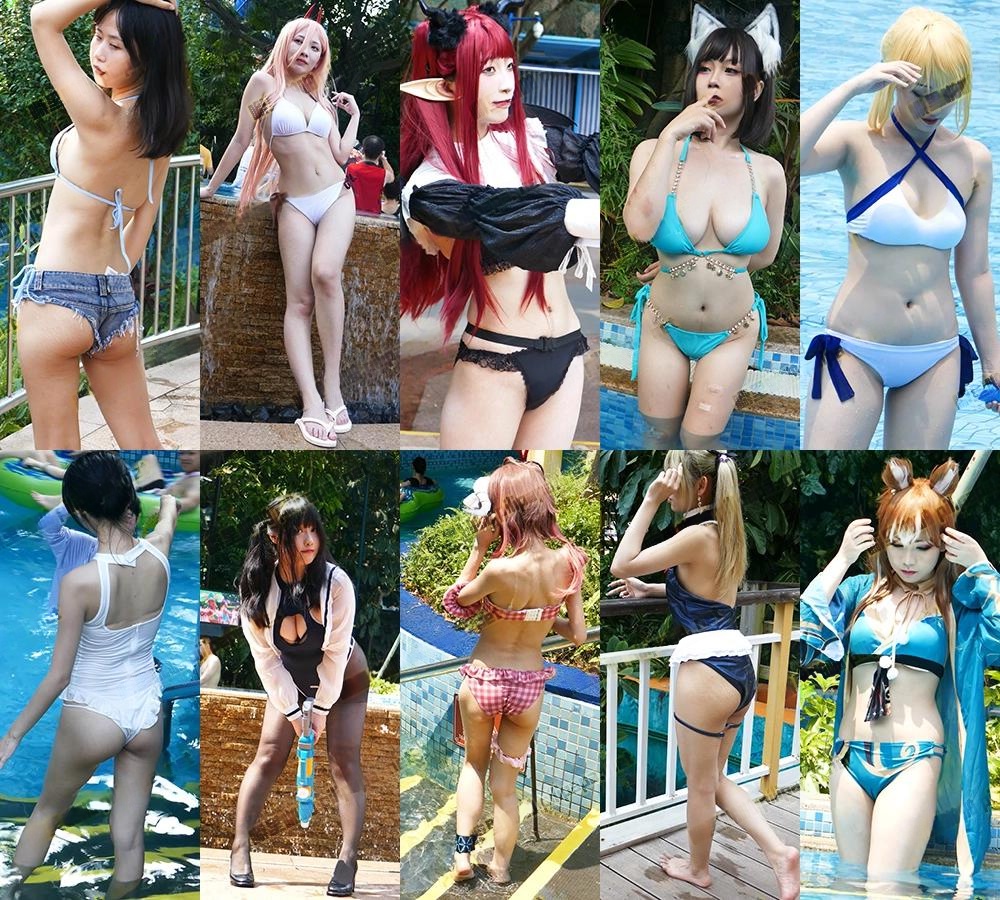 广州长隆二次元漫展泳衣cosplay妹子合集